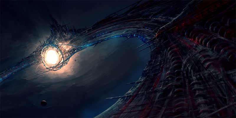 Illustration for article titled The ship erupted from subspace, a fangle of spines and light